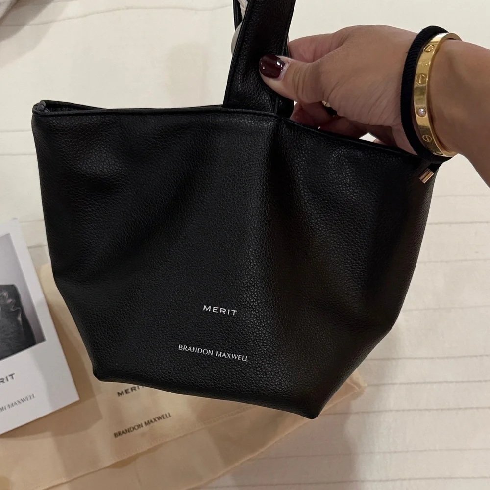 Brandon Maxwell x MERIT Black Wristlet Clutch Bag